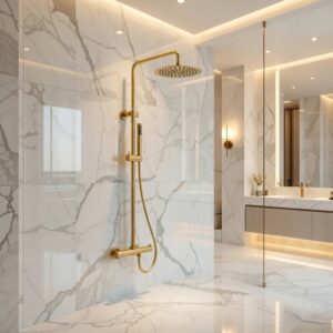 Colonne de douche or brossé Hanaé