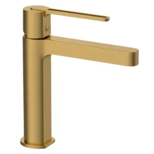 Mitigeur Lavabo Hanaé Or Brossé – Robinet Design Haut de Gamme